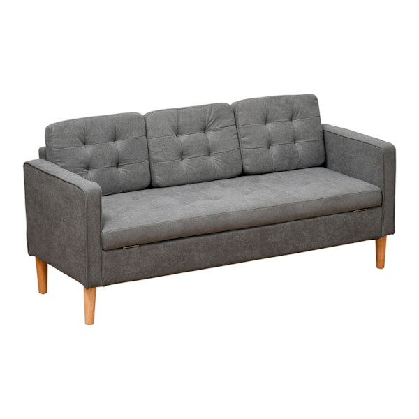 Rootz Soffa - 3-sits - Dubbel bäddsoffa - Grå - 166,5 x 62 x 82 cm
