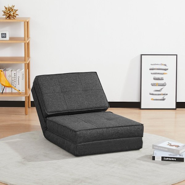 Rootz Convertible lænestol - sammenfoldelig gæstemadras - Justerbar ryglæn - Høj komfortskum - 61L X 73W X 58H CM