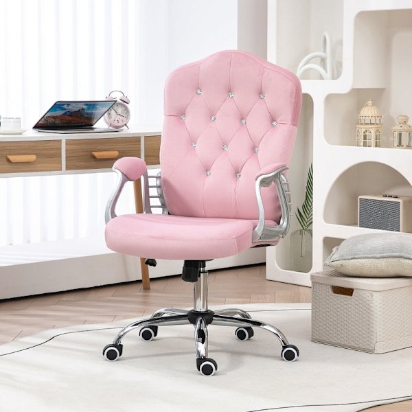 Rootz Ergonomic Office Chair - Skrivebordsstol - Drejestol - Fløjlsstof - Ekstra tyk polstring - Liggende funktion - 61cm x 61cm x 104-114cm