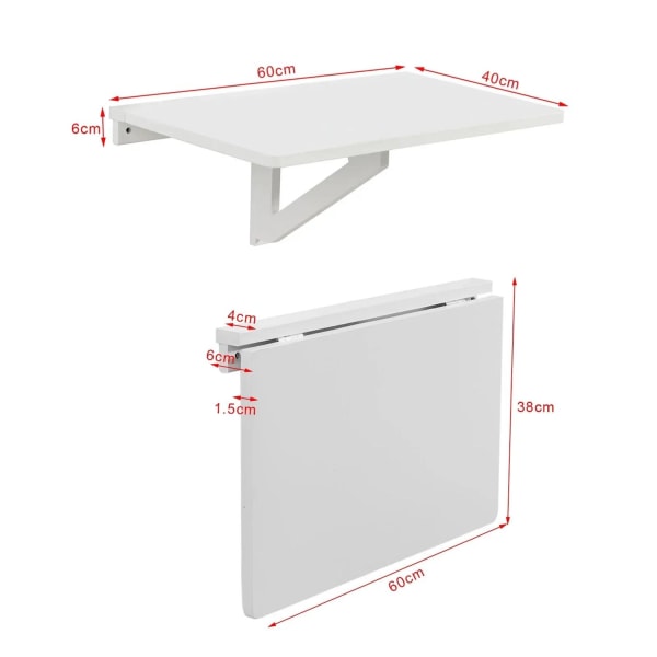 Rootz- Foldebart vægmonteret Drop-leaf Bord- Computer Skrivebord Børn Bord Skrivebord- Køkken Spisebord