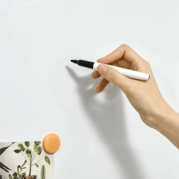 Rootz Whiteboard - Magnetisk tavle - Let at tørre af - Med 4 markører - 10 magneter - 1 viskelæder - 60 x 1,8 x 45 cm