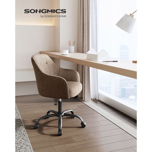 Rootz Swivel Chair - Lounge Chair - Rullande sits - Ergonomisk design - 69 x 65 x 83-93cm - Stålstomme - Plywood - Skumstoppning