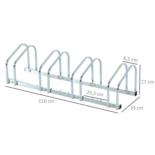 Rootz 4 -pyöräteline - Pyöräteline - Pyöräteline - Säänkestävä - 110L x 33L x 27K cm - Teräsrakenne - Tilaa säästävä muotoilu