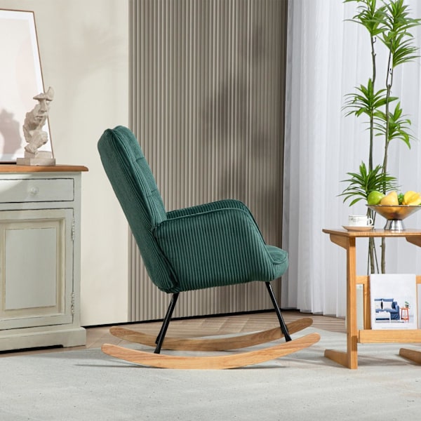 Rootz Rocking Stol - Glider Stol - Nursernestol - Tyk polstring - Beech Wood Runners - 98D X 71W X 101H CM - Understøtter op til 120 kg