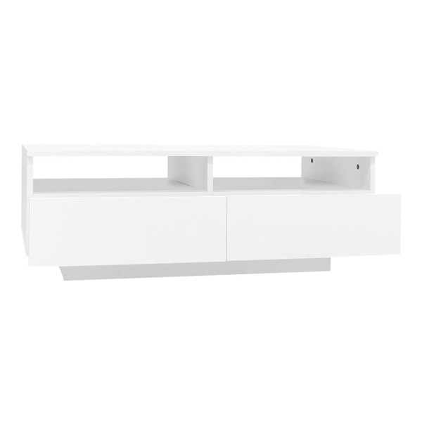 Rootz LED Högglans Soffbord - Modernt vardagsrumsbord - Förvaringsbord - 2 lådor & 16 färger LED-ljus - 95L x 50W x 35H cm