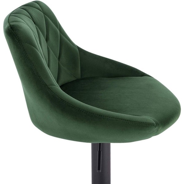 Rootz Velvet Barstole - Justerbare drejestole - Luksuriøs komfort - Ergonomisk design - Robust metalstel - 84cm-106cm x 35cm x 38cm