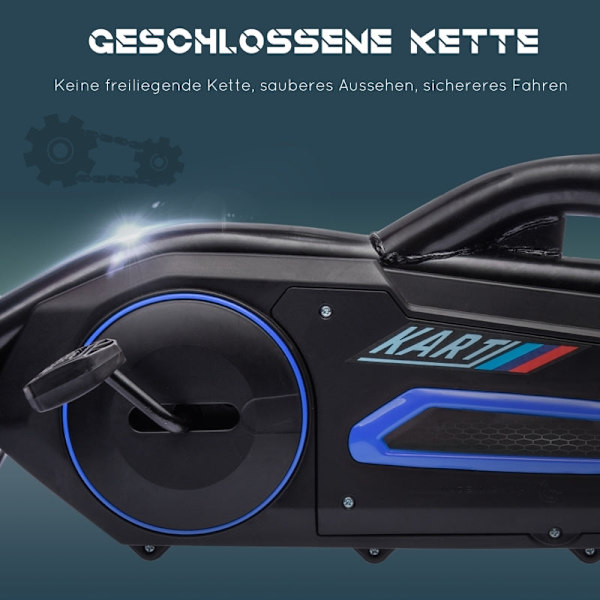 Rootz Go Kart Pedal Go Kart - Ride-On Car til børn - Racing Kart til børn - Ultimativ kontrol - Justerbar komfort - Alsidig terrænhåndtering - 100 cm