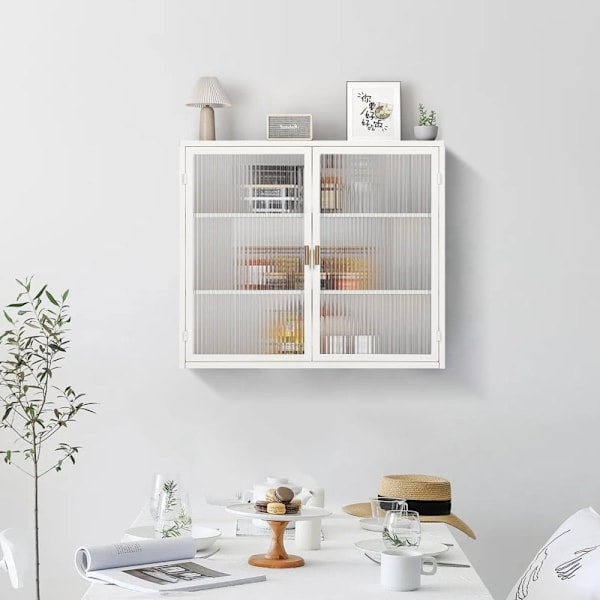 Rootz Modern Väggskåp - Glasdörrsskåp - Vitrinskåp - Snygg förvaring - 70cm x 23cm x 60cm