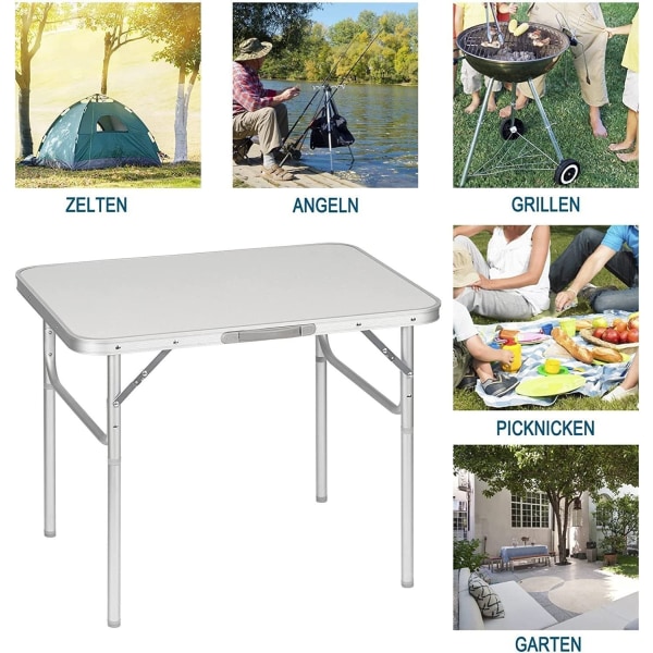 Rootz Ultimate Folding Camping Bordsæt - Justerbart picnicbord - Bærbart spisebord - Letvægtsdesign - Nem at bære - Ingen montering nødvendig - 55 cm