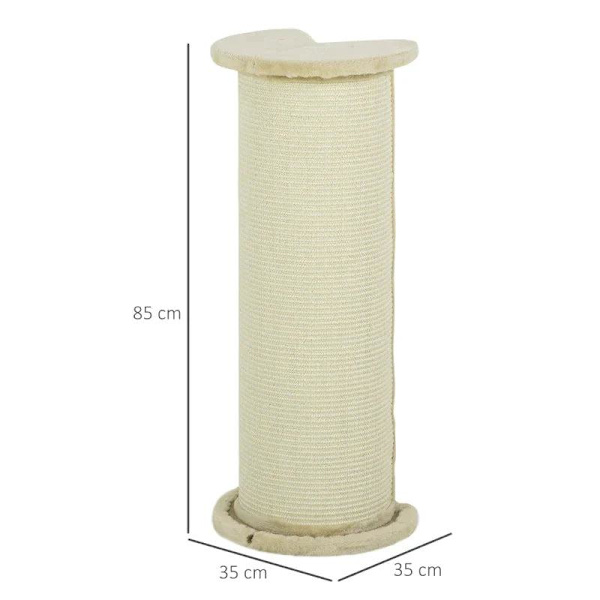 Rootz Scratching Barrel - Corner Scratcher - Corner Design - Space Saving - Creme White - 35cm x 35cm x 85cm