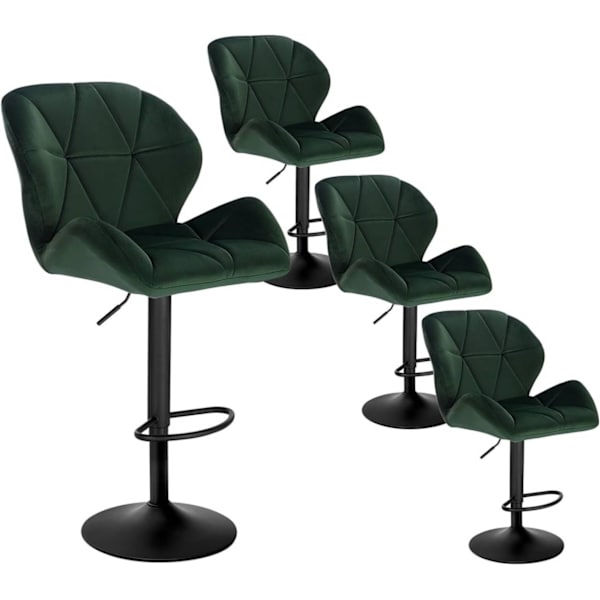 Rootz Barpall - Justerbar bänkstol - Svängbar barstol - Ergonomisk design, robust konstruktion, enkel montering - sammet och metall - 94cm-116cm x 50c