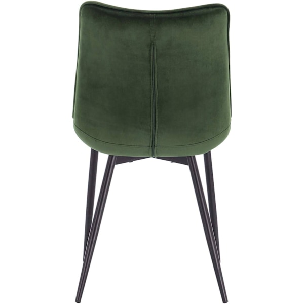 Rootz Set med 8 matstolar - Sammetsklädd - Metallram - Ergonomisk design, hållbar, bekväm - Mörkgrön - 85,5 cm x 46 cm x 40,5 cm