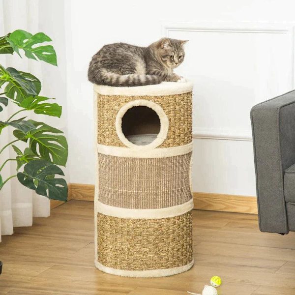 Rootz Cat House - Kattekradsestolpe - Kattetræ - Katteklatretræ Kattemøbler - 37,5 x 37,5 x 70 cm
