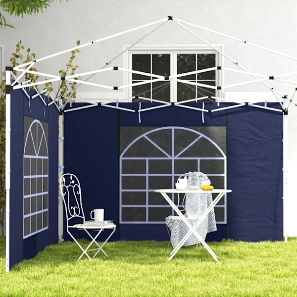 Rootz Gazebo - Sidepaneler - Udskiftning af 2 sider - Pop Up Gazebo - Med vinduer og døre - Blå - 295W x 195H cm