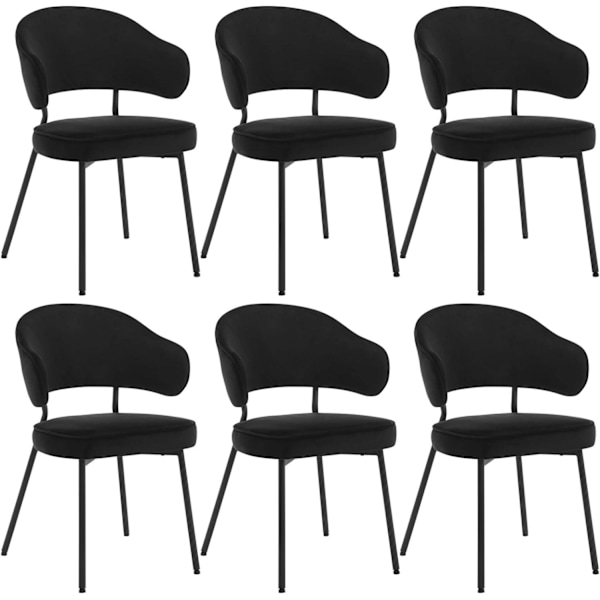 Rootz Matstol - Köksstol - Sammetsklädd - Högdensitetsskum vadderad - Robusta metallben - Ergonomiskt ryggstöd - 54cm x 83,5cm x 52cm
