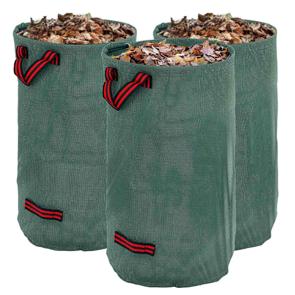 ROOTZ 3X120L Havesæk sæt - Vandtæt bladposer - UV -resistente affaldsposer - holdbar og sammenfoldelig - Ø45 x 76H cm