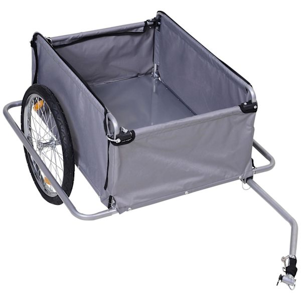 Rootz Cykellasttrailer - Grå - Stål, - 55,12 cm x 34,65 cm x 23,62 cm