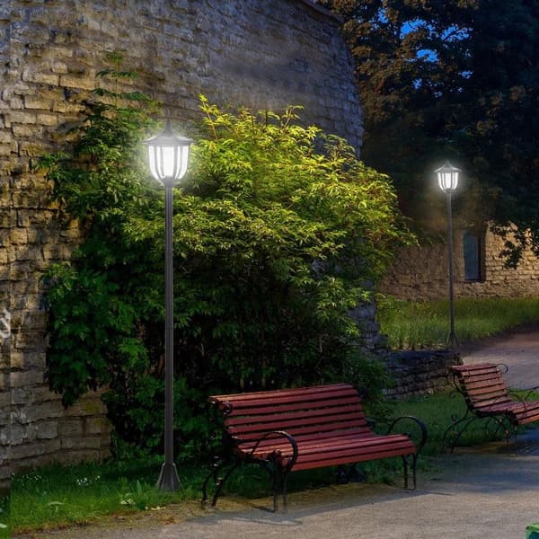 Rootz Garden Light - Solar LED Garden Lantern - Lantern - LED Lamp Post - Plastic - Black