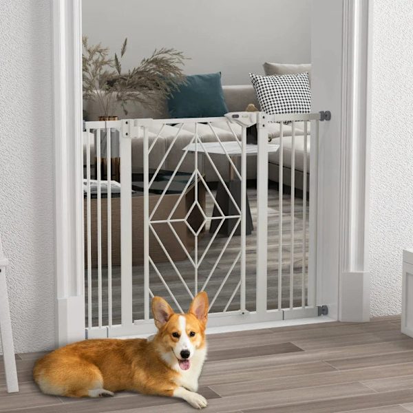 Rootz Dog Gate - Portaiden portti - Automaattinen sulkeutuminen - Säätöruuvi - Käyttö yhdellä kädellä - Turvaportti - Pyöreä kaksipuolinen teippi - Te