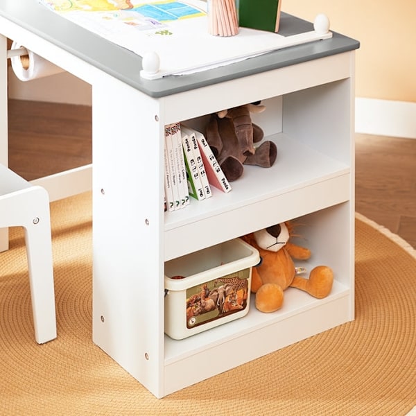 Rootz Børneundersøgelsestabelsæt - Kids 'Desk - Learning Table - Creative Space - 80x66x50cm Tabel, 30x64x34cm stol, sædehøjde 32 cm