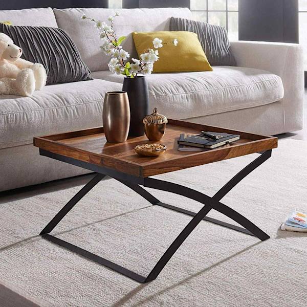 Rootz Industrial Soffbord - Vardagsrumsbord i trä - Trä - 63 x 39 x 63 cm