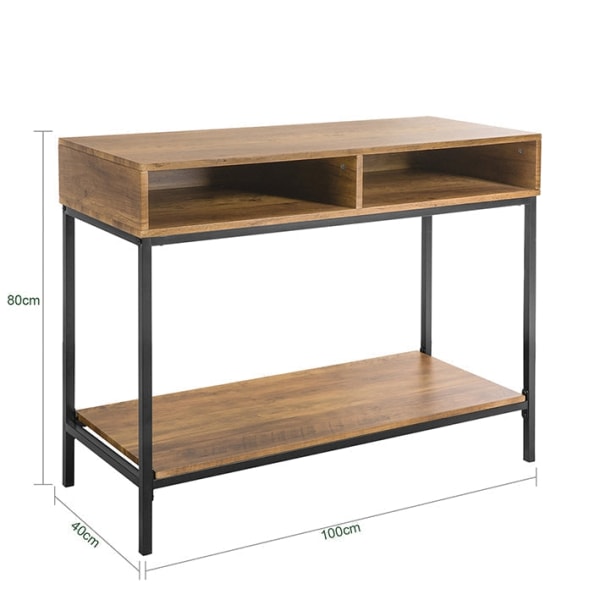 Rootz Modern Console Bord - Soffbord - Hallbord - MDF och metallkonstruktion - Rymlig förvaring - Mångsidig användning - 100cm x 80cm x 40cm