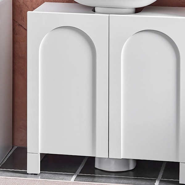 Rootz Sink Cabinet - Vanity Unit - Badeværelsesarrangør - Udvid lagerplads - MDF -materiale - 60x62x30cm - Silikone fodpuder for at forhindre rådne