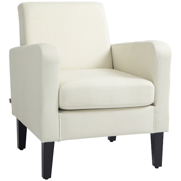Rootz Single fåtölj - Avslappning fåtölj - Uppbyggd fåtölj - Träfötter - Linne Look Tyg - 66 x 72 x 74 cm - Ergonomisk komfort
