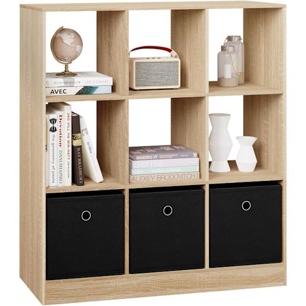 Rootz Modern Cube -hylly - Kirjahylly - Säilytysjärjestelmä - Runsaasti tilaa - Kestävä ja vettä hylkivä - Turvallinen ja vakaa - 80 cm x 86,5 cm x 30
