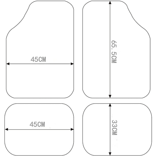 Rootz auton lattiamattosarja - Ajoneuvon matto - Jokasään matot - Universal Fit - Vettä hylkivä - Likaa hylkivä - Tukeva - Brodeerattu - 45cm x 67cm x