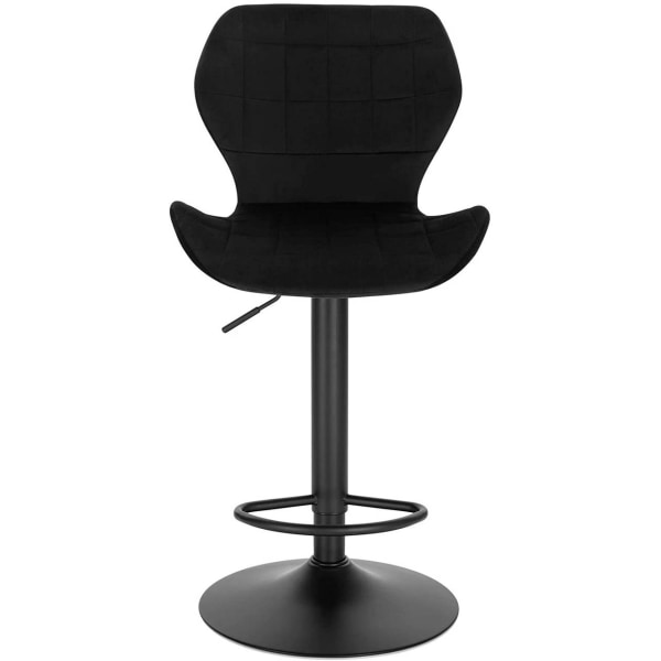 Rootz Justerbar drejelig barstol - Bordskammel - Roterende stol - Højdensitetsskum - Fløjlsbetræk - Robust metalramme - 48 cm x 38 cm x 60-82 cm
