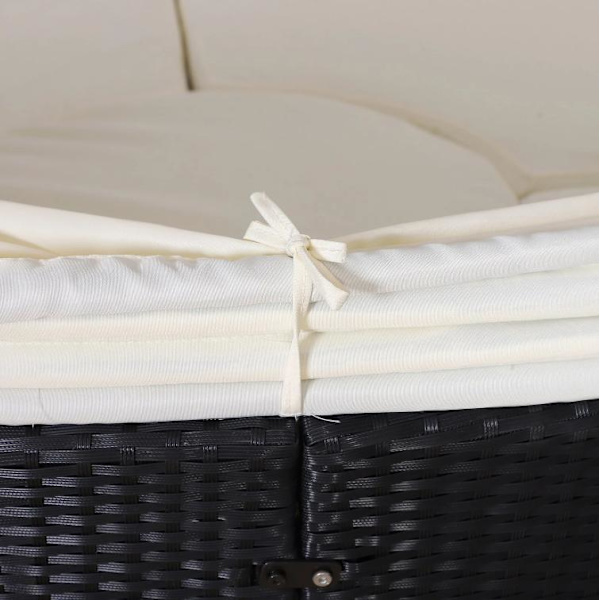 Rootz Zonne-Island - Loungesæt - Rattan - Baldakin - Siddegruppe - Hynder - Metal - Creme - Sort - 180 x 175 x 147 cm