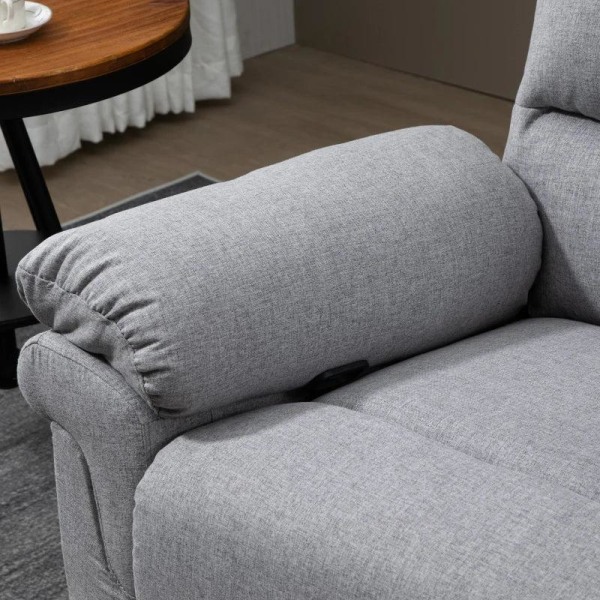 Rootz Hvilestol - Hvilestol med lænefunktion - Enkeltsofa - TV Hvilestol - Justerbar - Stue - Soveværelse - Sengetøj Touch - Lysegrå - 91 x 92 x 102 c