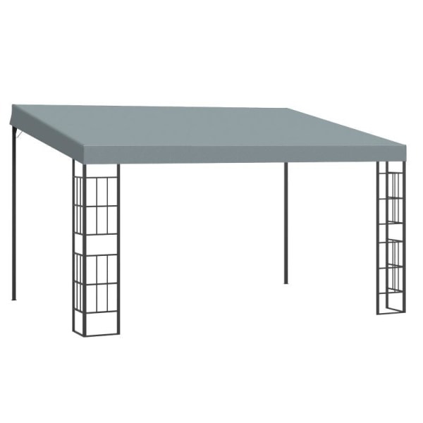 Rootz Pergola - Gazebo - Paviljong - Baldakintält - Metall/Polyester - Grå - 3,98L x 2,98W x 2,5H m