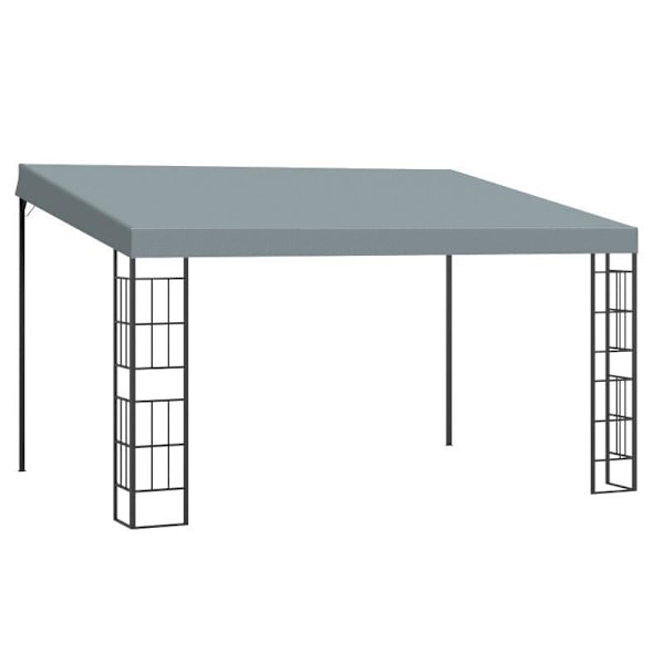 Rootz Pergola - Gazebo - Pavillon - Baldakintelt - Metal/Polyester - Grå - 3,98L x 2,98W x 2,5H m