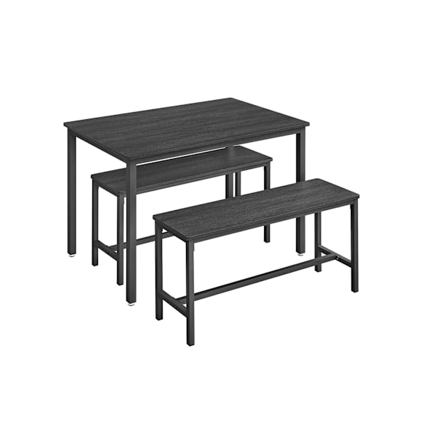 Rootz Matbordsset - Spånbord - Stålbänk - Modernt - 70cm x 110cm x 75cm