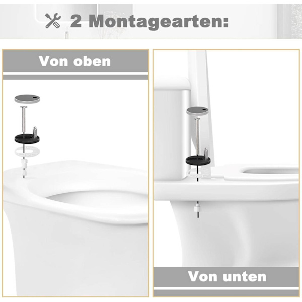 Rootz Thermoset O-formet toiletsæde - Soft Close Låg - Quick Release - Rustfrit stål Hængsler - Antibakteriel - 37cm x 47,5cm