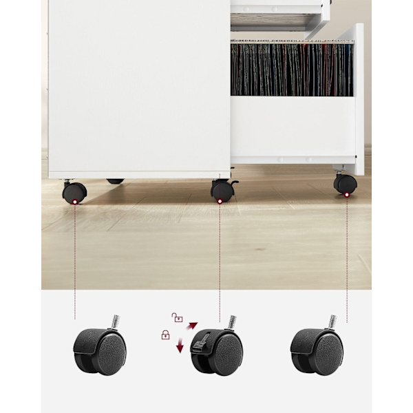 Rootz rullebeholder med træfinish - Opbevaringsvogn - Mobil organisering - Spånplade og metalkonstruktion - 40 cm x 80 cm x 66 cm - 22,2 kg Vægtkapaci