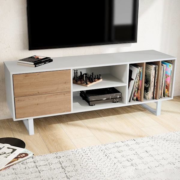Rootz Modern Design TV Underskab - Lowboard - Underholdningscenter - Eg Dekoration - Rummelig opbevaring - 150 cm x 55 cm x 40 cm
