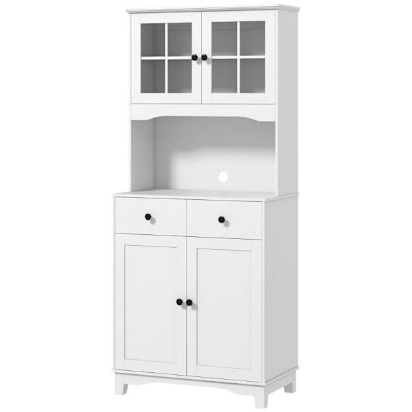 Rootz-vitriinikaappi - Eteisen kaappi - Keittiön kaappi - Säädettävät hyllyt - 74,5W x 40D x 172K cm