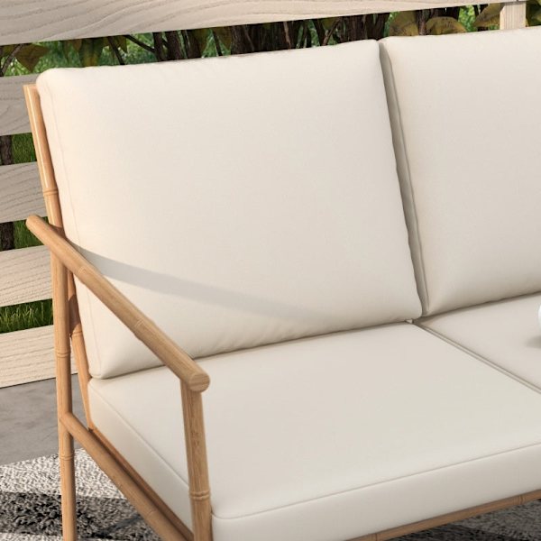Rootz 5-delt havemøbelsæt - Udendørs siddepladser - Terrassesæt - Kompromisløs stabilitet - Naturlig æstetik - Elegant marmorlook - To-personers sofa:
