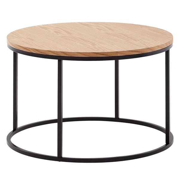 Rootz soffbord 70x70x45 cm soffbord trä - metall vardagsrumsbord ek - Design rumsbord modernt runt - Träbord soffbord - Bord vardagsrum