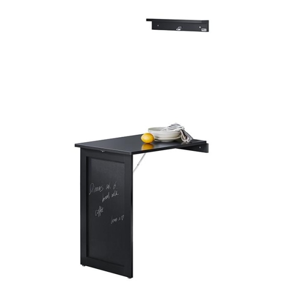 Rootz Foldevægbord med Tavle - Skrivebord - Spisebord - Pladsbesparende design - Nem montering - Kreativ Memoboard-overflade - Lysegrå - 50cm x 76cm x