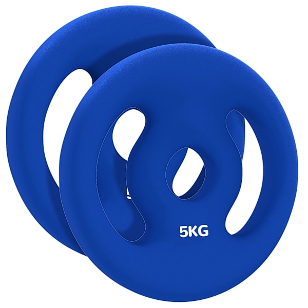 Rootz 2 x 5 kg Vægtplader - Vægtsæt - Home Gymplader - Holdbar plast - Ø20CM X 4CM - Ideel til styrketræning