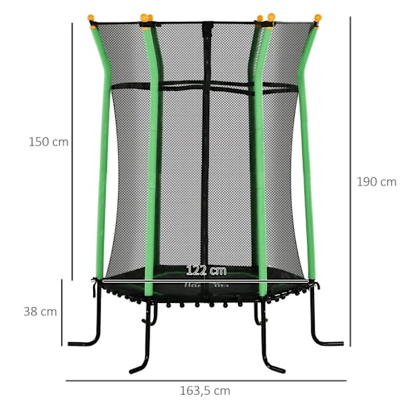 Rootz lasten trampoliini - Lasten hyppytrampoliini - Turvatrampoliinit - Tasapainoharjoittelu - Ø163,5cm x 190cm H