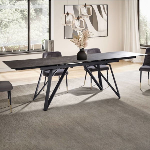 Rootz Moderne spisebord - Stort spisebord - Rektangulært spisebord - Sæder 12 - 180-260 cm x 95 cm x 76 cm