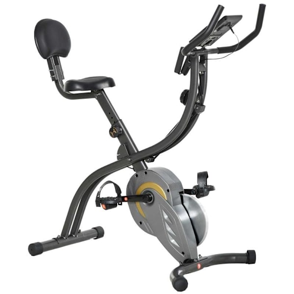 Rootz 2-i-1 cykeltræner - Motionscykel - X-bike - 6 Kg svinghjul - Træningshjul med 16 justerbare magnetiske modstandsniveauer - Sort/Grå - 51 x 97 x