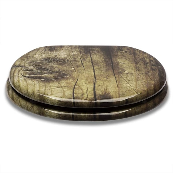 Rootz Toalettsits med mjukstängningsmekanism - Antibakteriell - Universal O-formad - Anti-halk - Lätt att montera - MDF - 37,8x43,8 cm - Oval