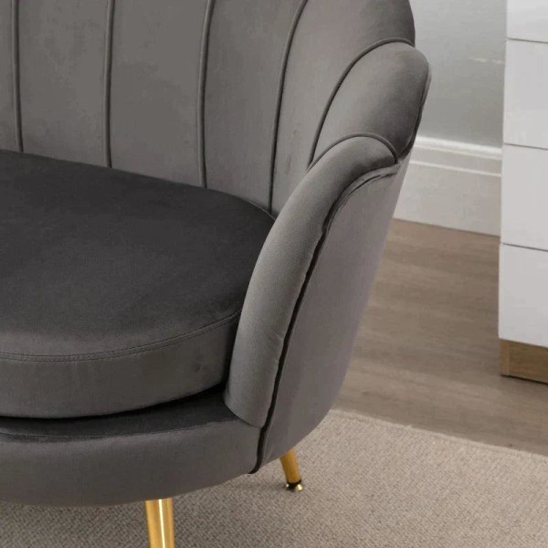 Rootz Sohva - 2 istuttava kangassohva - Istuinsohva - Lounge sohva - Harmaa - 133 x 63 x 75 cm