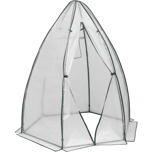 Rootz koniskt växthus - Trädgårdsväxthus - Växtskydd - Väderbeständig, hållbar konstruktion, Optimal ventilation - 160cm x 180cm x 160cm